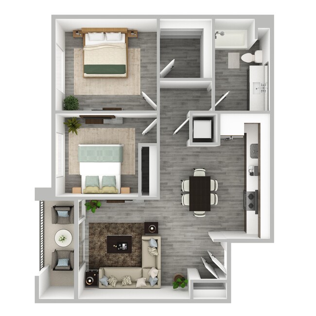 Two-Bedroom, One-Bathroom Apartment - Canyon's Edge Apartments