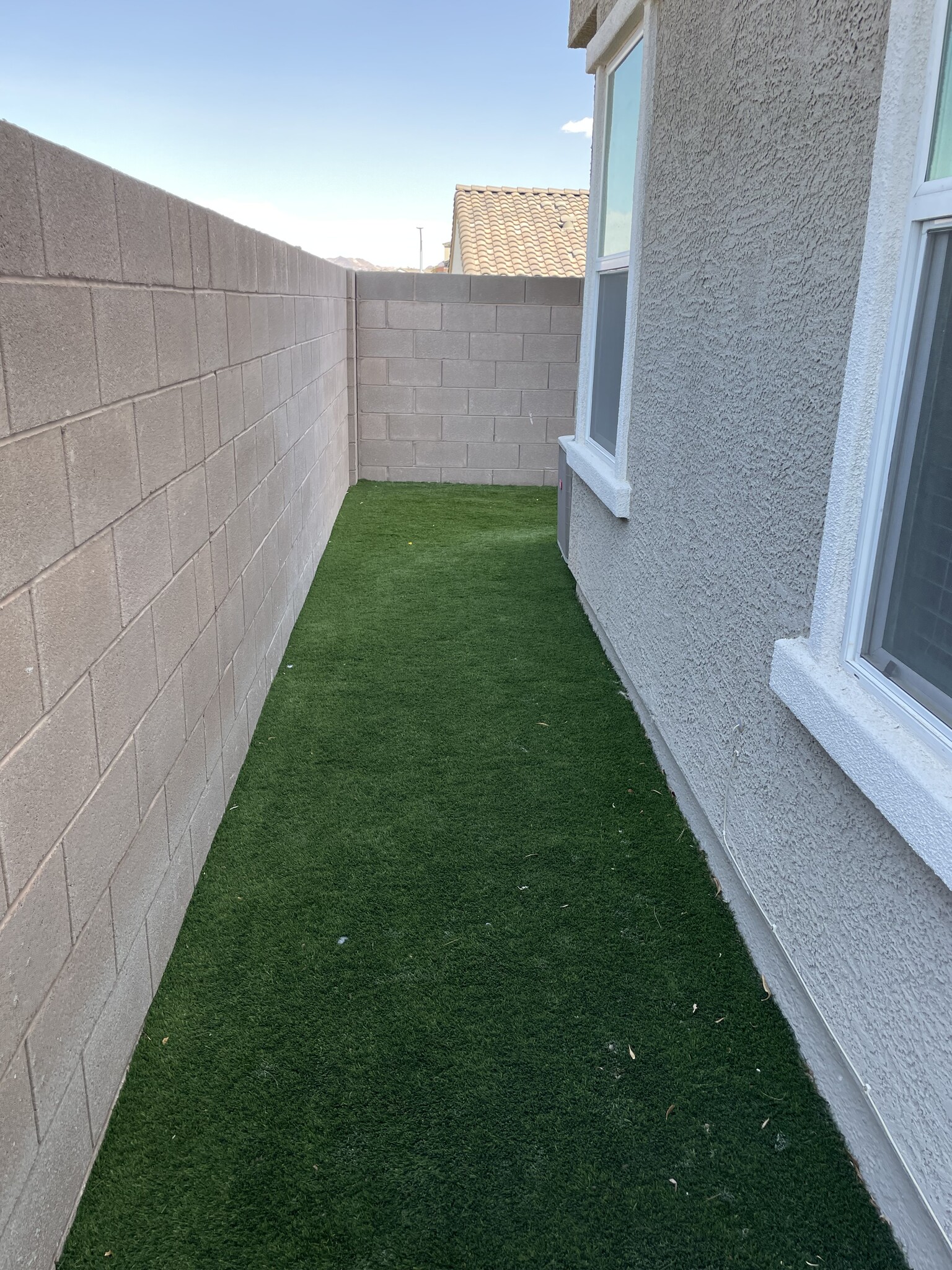 side yard w/artificial turf - 365 Rosefinch St