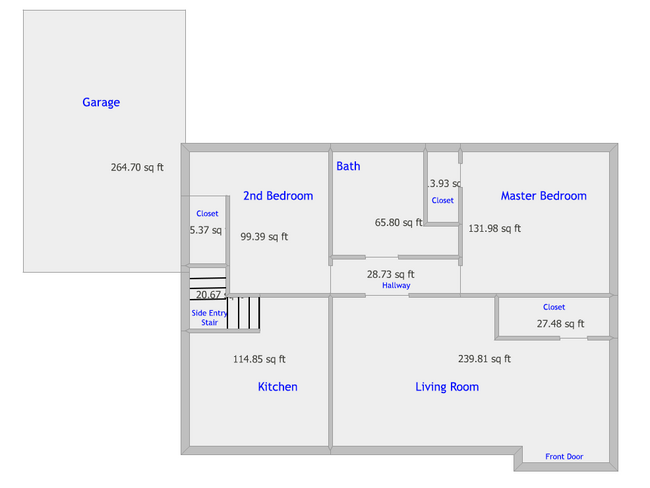 Main floor plan - basement has 800+ sq. ft. of semi-finished space with laundry! - 514 Center St