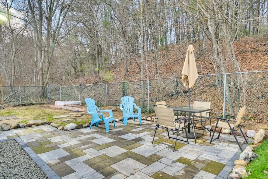 Backyard with new patios - 29 Old Farms Rd