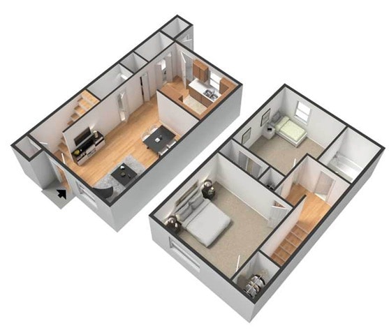Two Bedroom Floor Plan - The Residence at Battery Creek