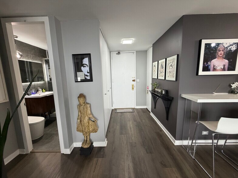 Foyer with Utility Closet on Left Side, Walk-In Wardrobe Closet on Right Side - 655 W Irving Park Rd