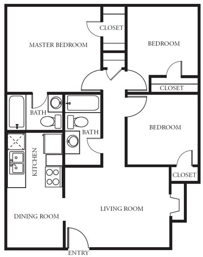 3BR/2BA - Mapleview Apartments
