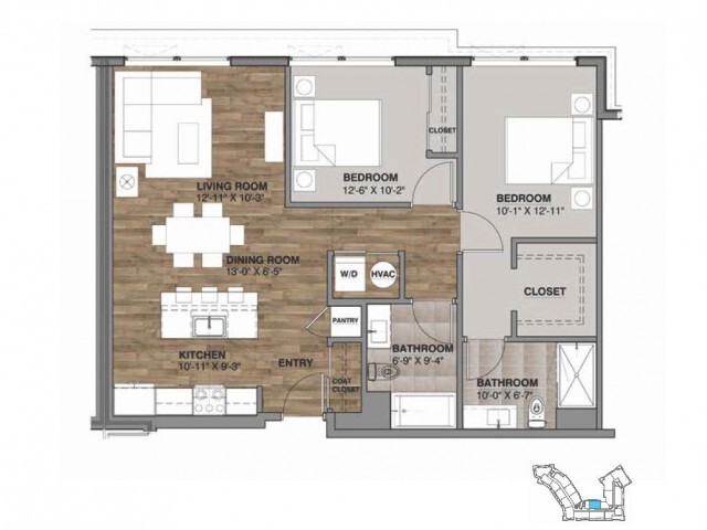 Two Bedroom - Penthouse K - The Dexter