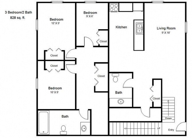 Floorplan - Castlewood Apartments