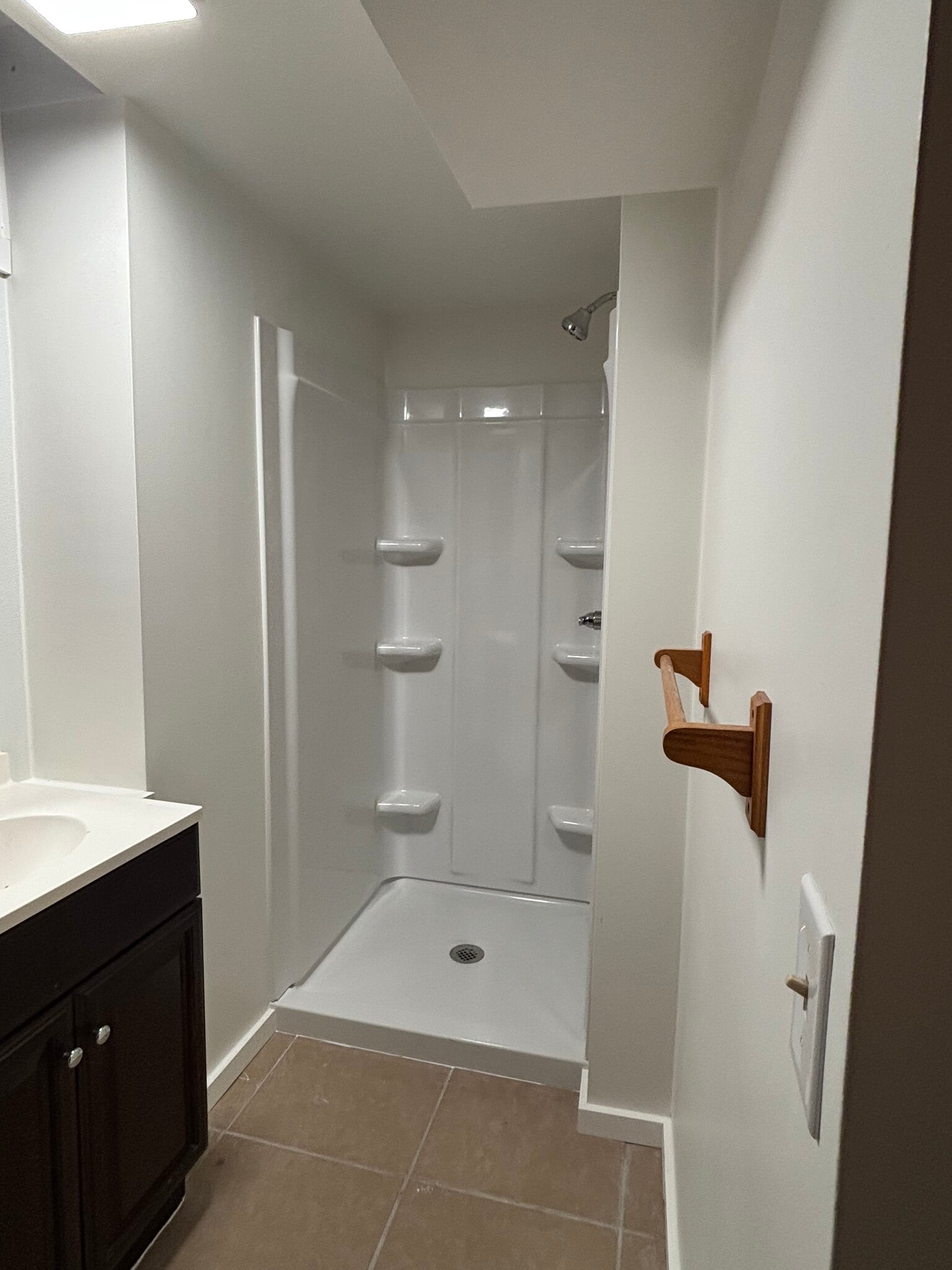 Basement bathroom new shower & drywall - 1003 S Elm Ave