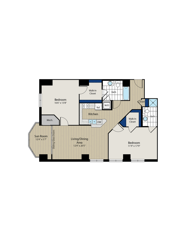 The Belmont Floor Plan - Meridian at Gallery Place