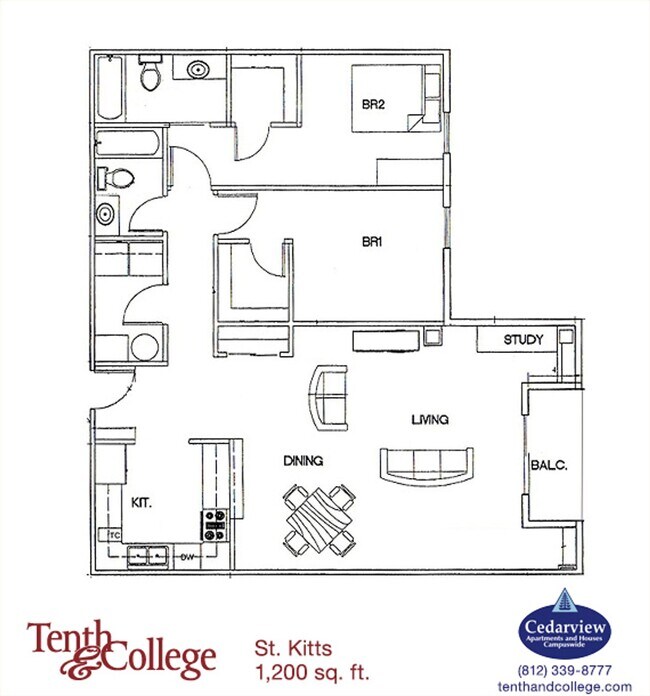 Floorplan - Tenth & College Apartments