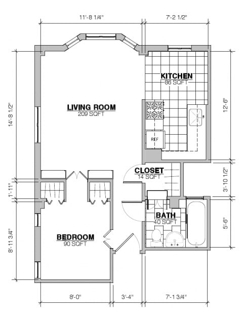 1BR/1BA - Nob Hill Place