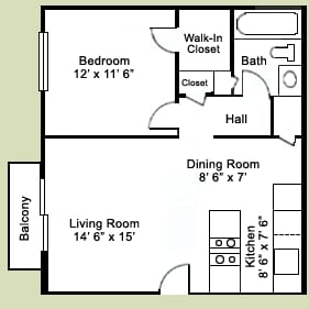 1BR/1BA - Pine Garden