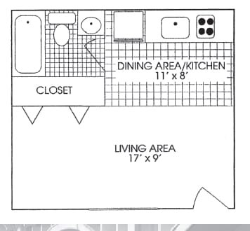 0BR/1BA - Castle Arms Apartments