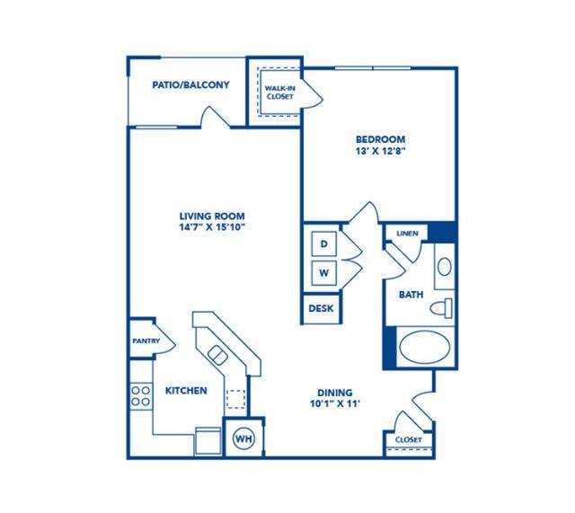 1 Bedroom | 1 Bath | 890 SF - Carrington at Champion Forest Apartments