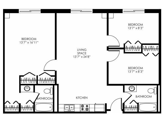 Floorplan - E Street Flats - Student Housing