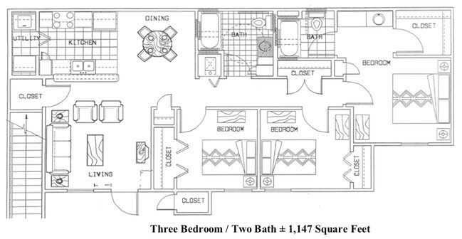 3BR/2BA - Wildwood Trails Apartments