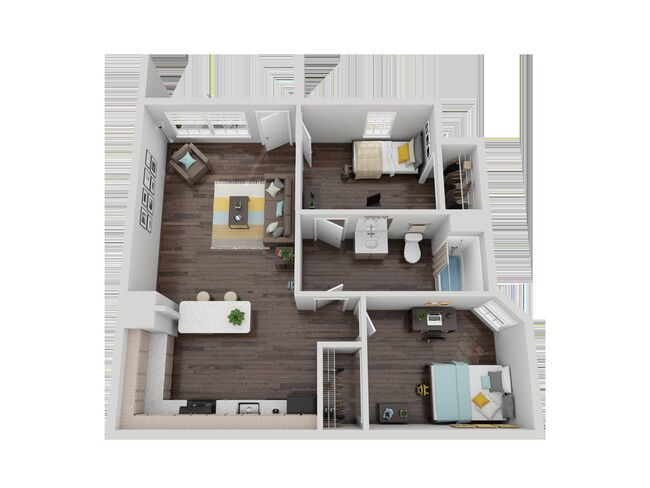 Two Bedroom, One Bathroom - University Oaks Student Living