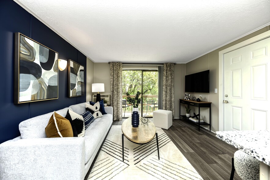 Spacious Living Room with Wood Style Flooring - The Collective at Sutherland