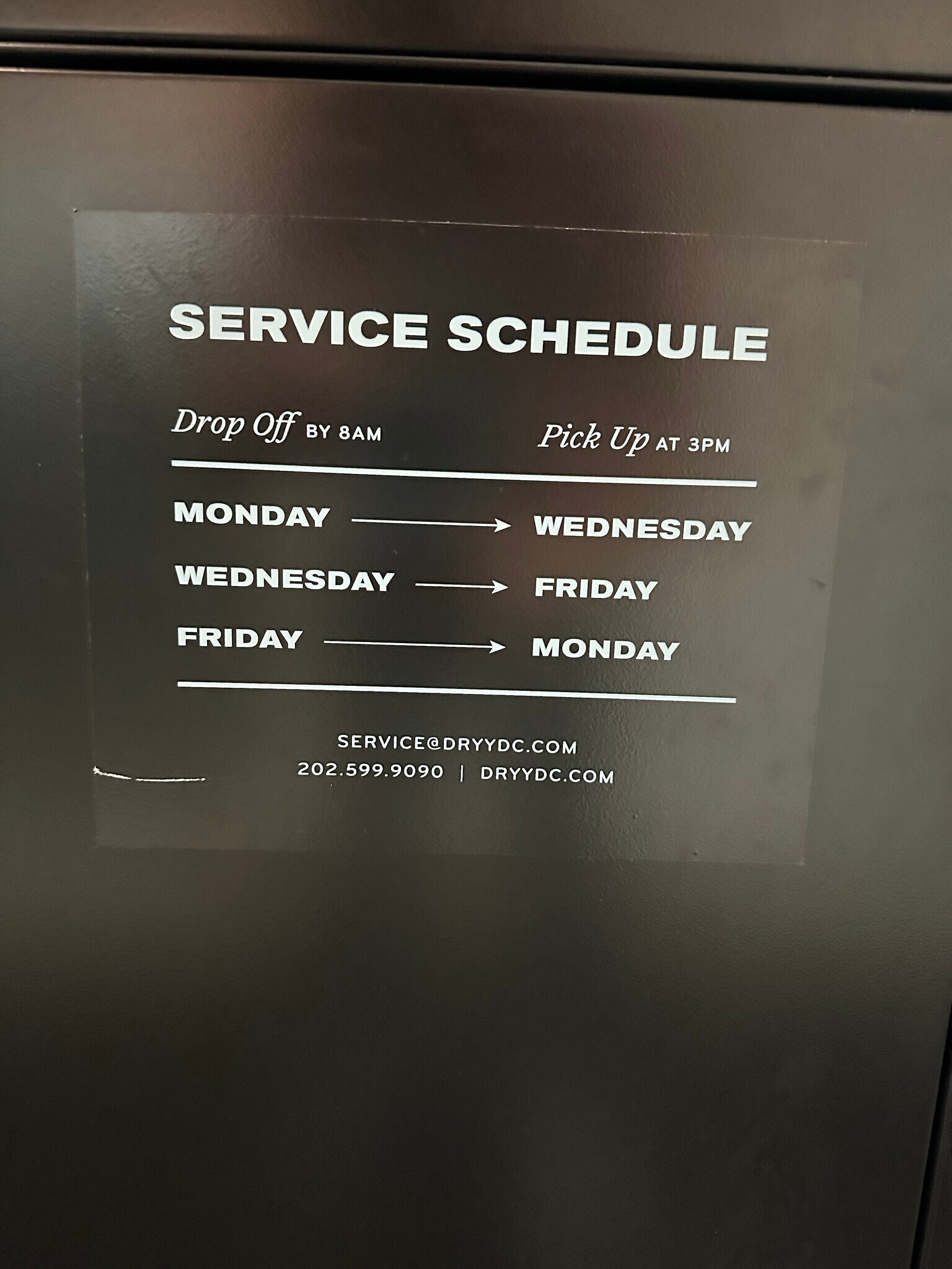 Dryy Drop Schedule - 1025 1st St SE