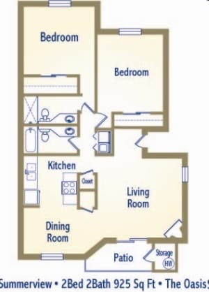 2BR/2BA - Summerview Apartments