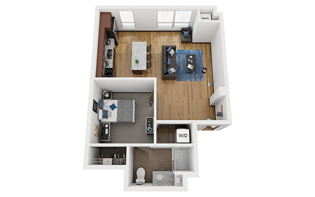 The Bridges Dinkytown A5 1x1 Floor Plan - The Bridges Dinkytown