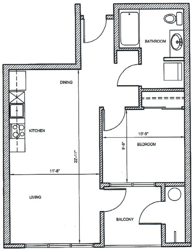 1Bed C units 413,411,313,311,213,211 - Moreland Crossing