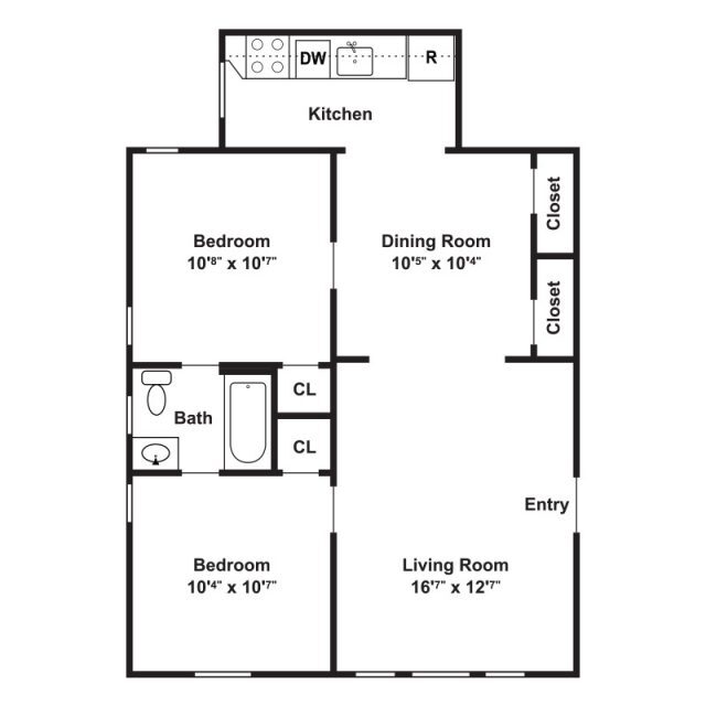 Two Bedroom Option 2 - West Park Apartments