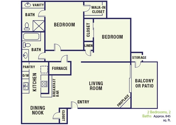 2BR/2BA - Park West