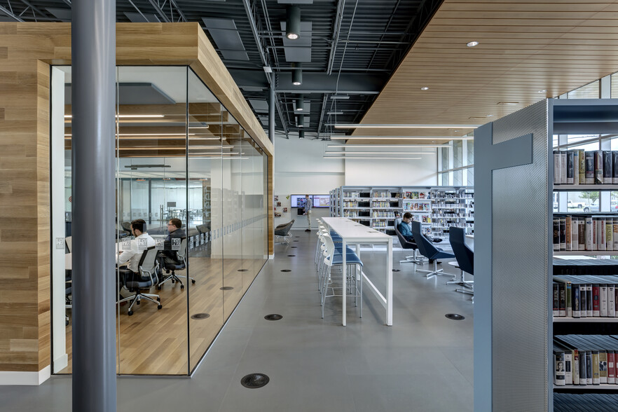 Inside of brand new Houston Public Library Alice McKean Young Neighborhood Library. Walking distance. - 5235 Kingsbury St
