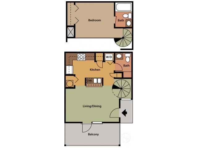 One Bedroom- One and a Half Bath Loft Upgrade - Mode at Ballast Point