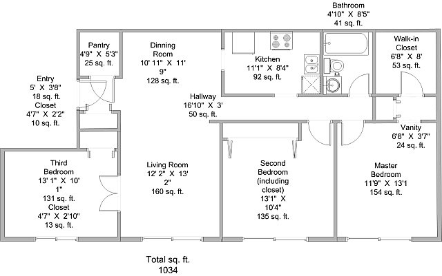 3BR/1BA - Ridgeview Apartments