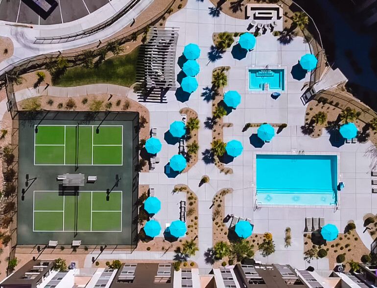 Arial of the Amenities Patio - Sky at Brio, an Active Adult (62+) Community