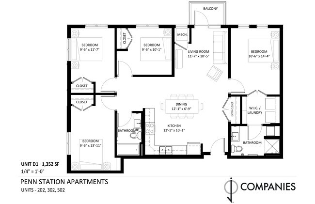 Floorplan - Penn Station Apartments