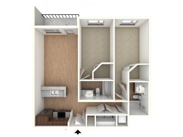 B3 - floor plan, unfurnished - Northside Apartments