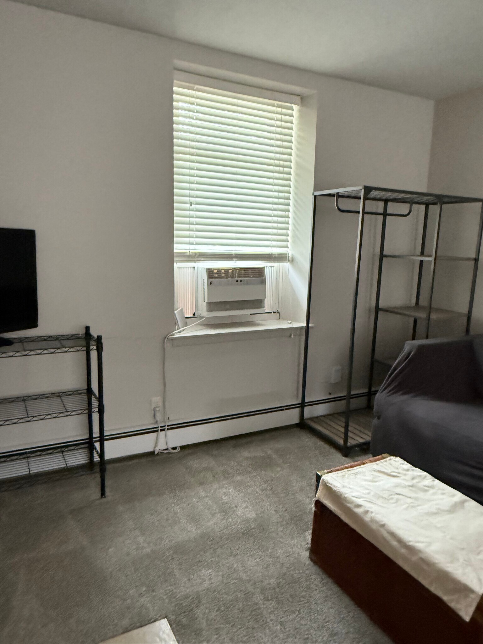 Living rm with window AC unit - 111 Ewing St