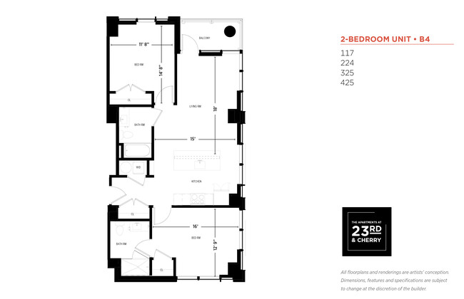 Floorplan - The Apartments @23rd &Cherry