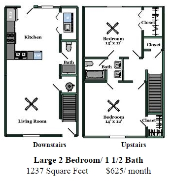 2BR/1.5BA - Brighton Park Apartments