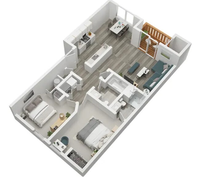 2 Bed and 2 Bath with carpet in bedrooms - The Village Apartments