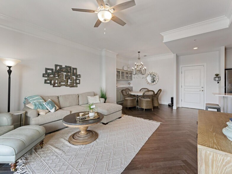 Living room with high-end furnishings - 750 N Tamiami Trl