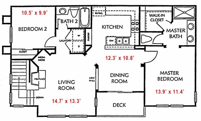 floor plan & dimensions - 3767 Carmel View Rd