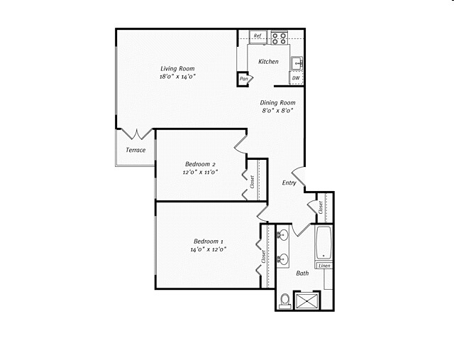 2BR/1BA - Avalon Sunset Towers
