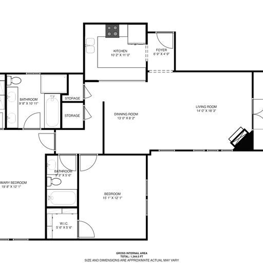 Floor Plan - 2 Bedroom - 4771 Forman Ave