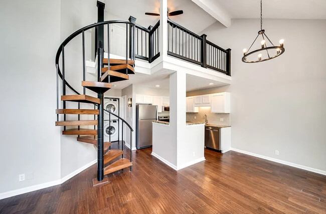 Winding staircase to loft - 129 Cherry Hill Dr