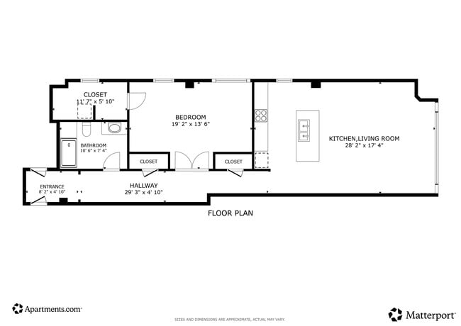 1BR, 1BA - 1,229SF - The Sinclair