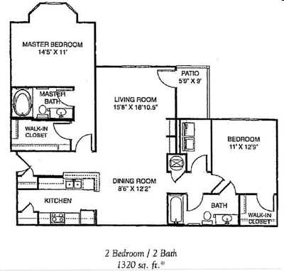 2BR/2BA - Carrington Park at Stone Terrace Apartments