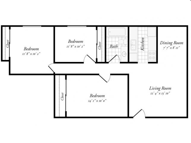 3BR/1BA - Donovan Village Apartments