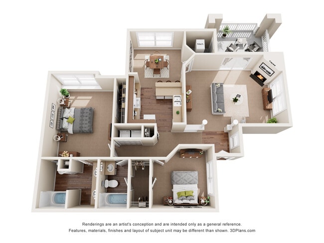 Dover 2x2 - Cambridge Apartments