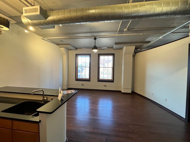 Kitchen/Living room, window facing North - 201 S Saint Francis Ave