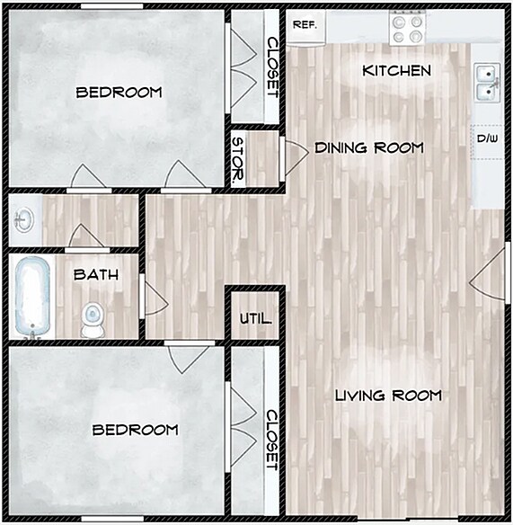 Two Bed - The Wallace Apartments
