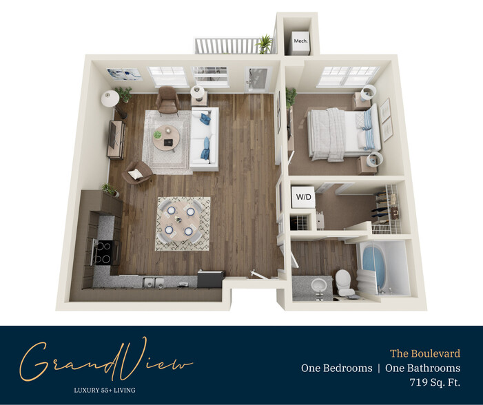 Boulevard Floor Plan - GrandView 55+ Luxury Living