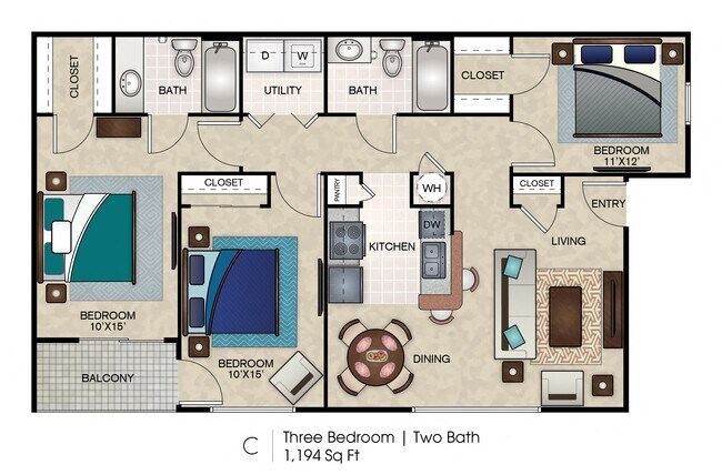 Floorplan - Waters at Elm Creek