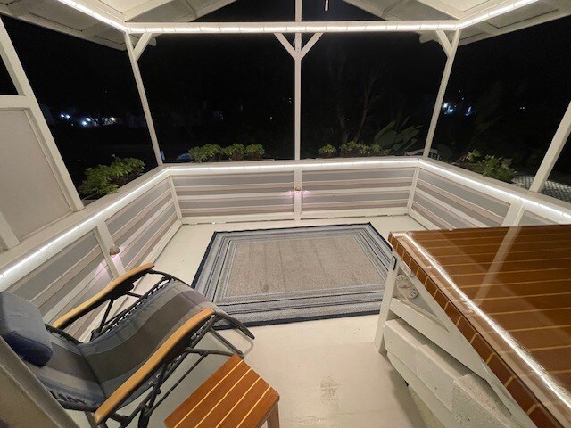 Balcony at night - 10545 Kemerton Rd